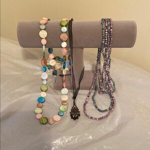 Pink and Blue Beaded Necklace Collection